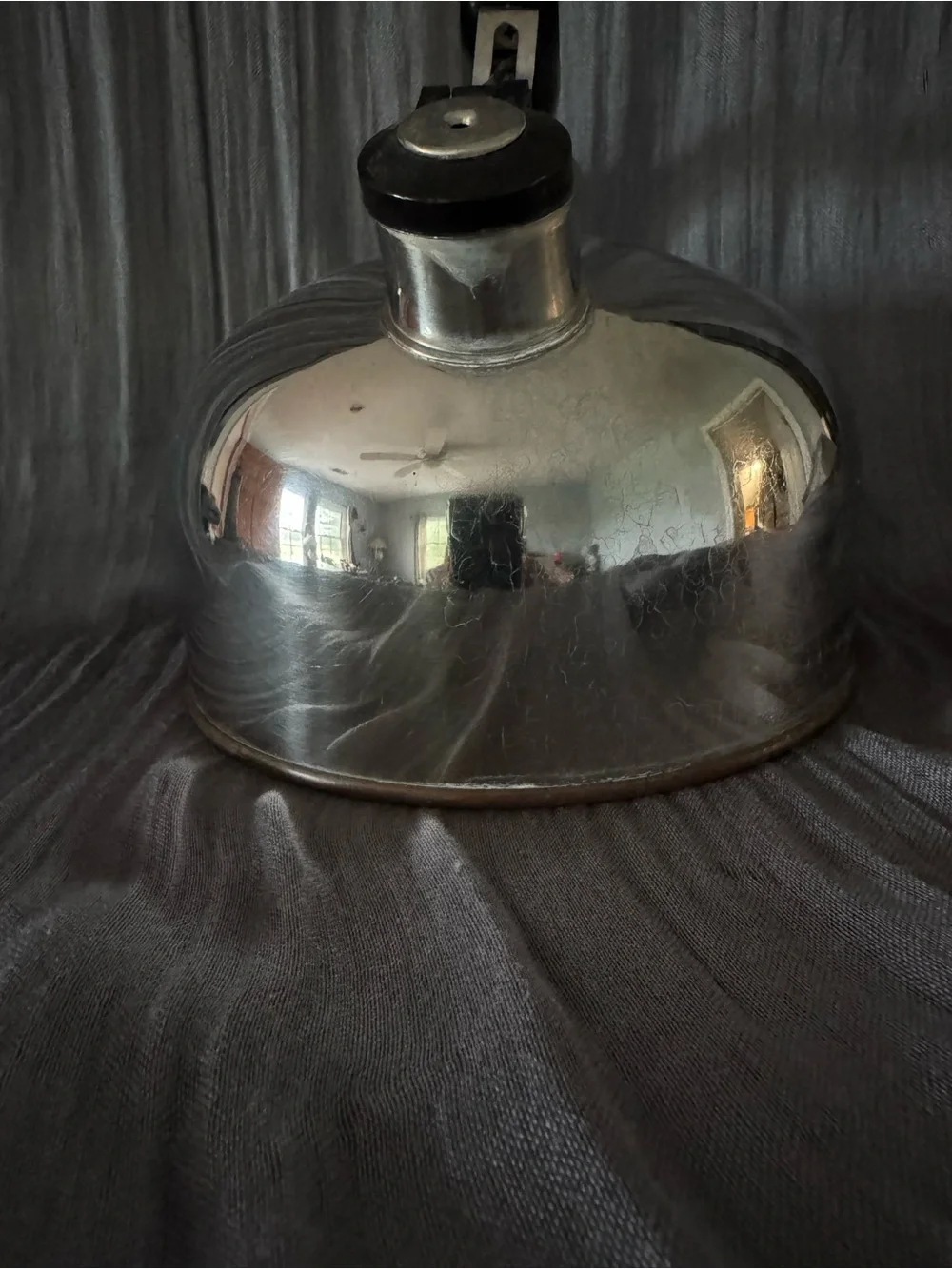 Paul Revere Stainless Steel Tea Kettle with Black Handle
